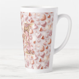 Mug à latte en céramique cœurs rose gold pour mama