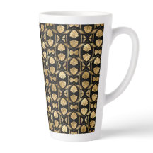 Mug à latte grand format Art déco noir et or rose