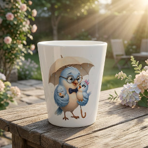 Mug à latte pour la Fête des Pères Oiseau Papa B