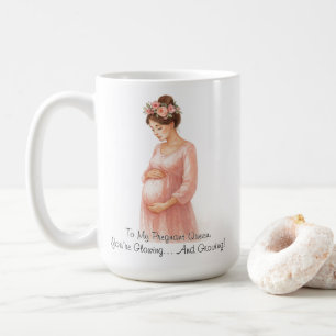 Mug À ma Reine Enceinte - Élégante Grossesse Florale  