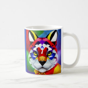 Mug à main gauche bleu de chat d'Alexandre