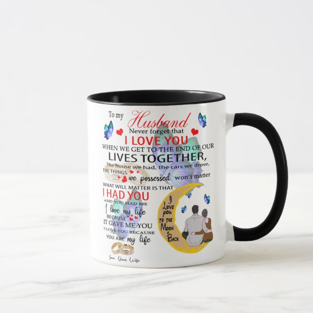 Mug À MON MARI, Cadeau Pour Mari, Cadeau Anniversaire (Droite)