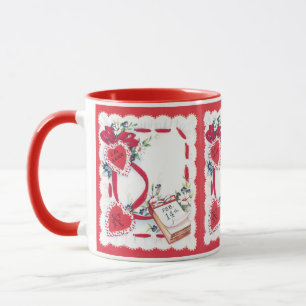 Mug À mon professeur, cœurs d'amour vintage pour la Sa