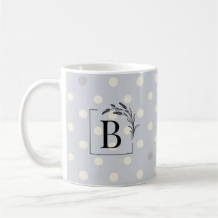Mug à monogramme élégant à pois – Cadeau de mariag