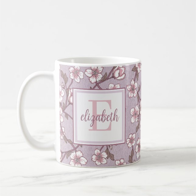 Mug à monogramme en écriture florale – Tasse perso (Gauche)
