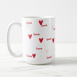 Mug à motif 'Cœurs rouges mignons' et 'Amour'