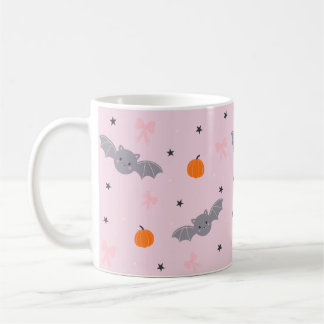 Mug à motif de chauve-souris Halloween rose mignon