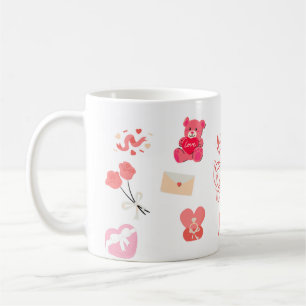 Mug à motif de gribouillis mignons pour la Saint-V