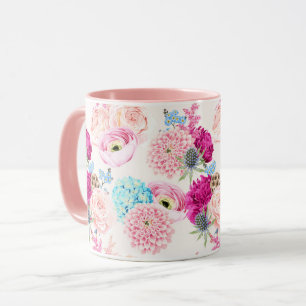 Mug à motifs floraux féminins