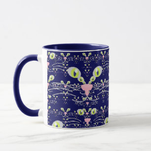 Mug à moustaches néon et bleus de minuit