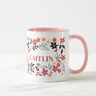 Mug à nom floral personnalisé – Botanique personna