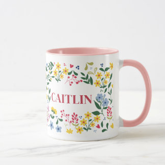 Mug à nom floral personnalisé – Botanique personna