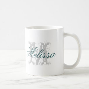 Mug A personnalisé votre turquoise initiale nommée de
