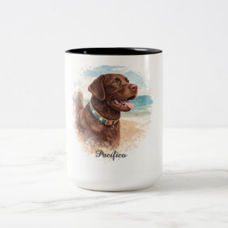 Mug à portrait de chien personnalisé à l'aquarelle