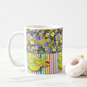 Mug à soupe à rayures florales