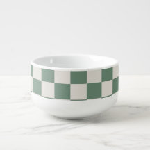 Motif De Chèque Vert Et Crème À damiers Classique