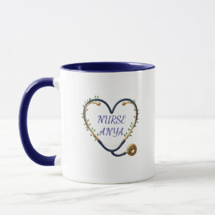 Mug à stéthoscope en forme de cœur personnalisé