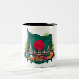 Mug à thème bangladais avec symboles emblématiques