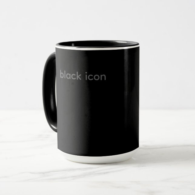 Mug à typographie - Icône noire (Devant gauche)