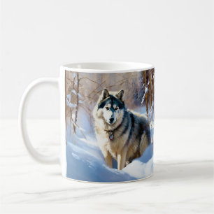 Mug Aaskan Malamute Laisser Il Neige Noël