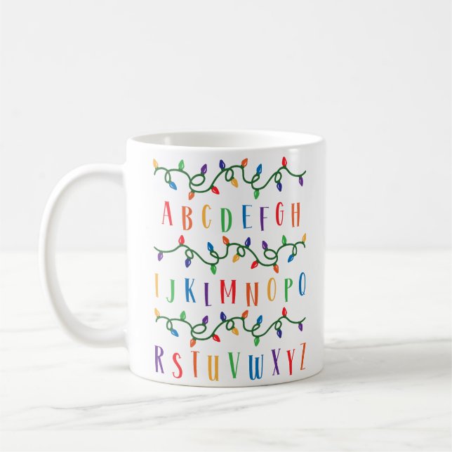 Mug ABC Alphabet Mur lumières de Noël (Gauche)