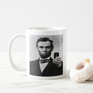 Mug Abe Lincoln avec téléphone portable