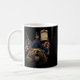 Mug Abe Lincoln chevauchant un ours avec déclaration d