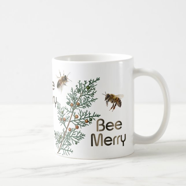 Mug Abee Joyeux Noël À feuillage persistant apiculteur (Droite)