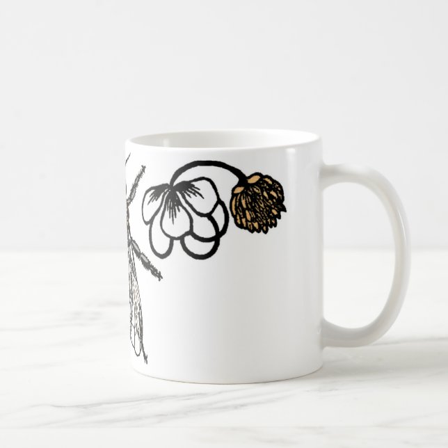 Mug abeille avec le trèfle (Droite)