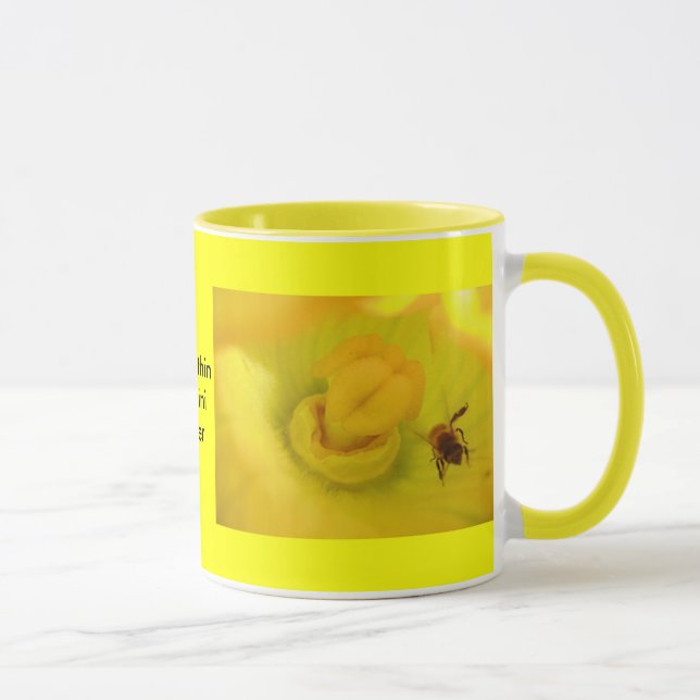 Mug Abeille dans la fleur de courgette (Droite)