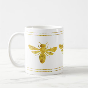 Mug Abeille dorée blanche