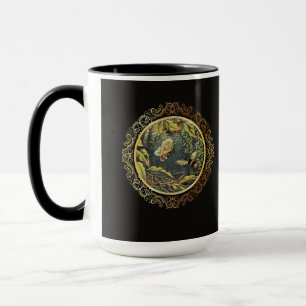 Mug Abeille et papillon victoriens dans une toile d'ar