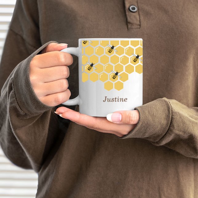Mug Abeille et peigne (Bee and Honeycomb Coffee Mug)