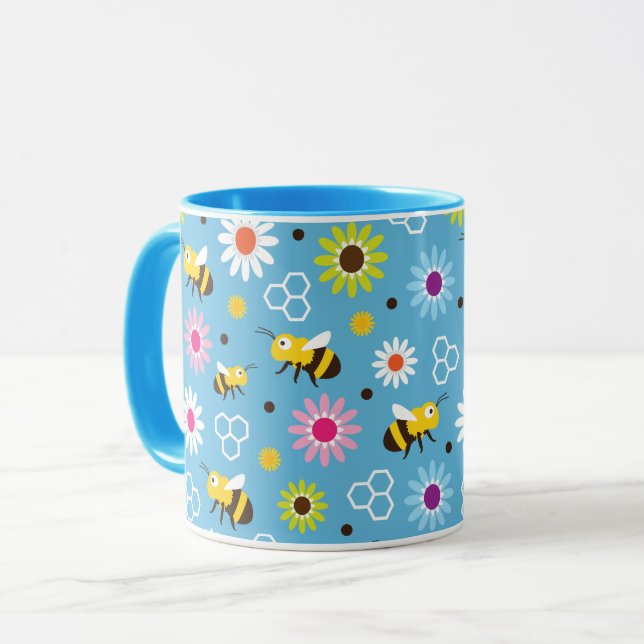 Mug Abeille & Fleurs (Devant gauche)