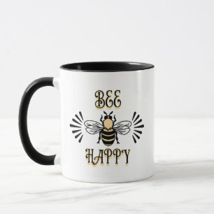 Mug Abeille Heureuse   Couleurs Vintage Abeille à Miel
