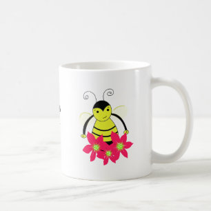 Mug Abeille occupée fantaisiste avec des fleurs