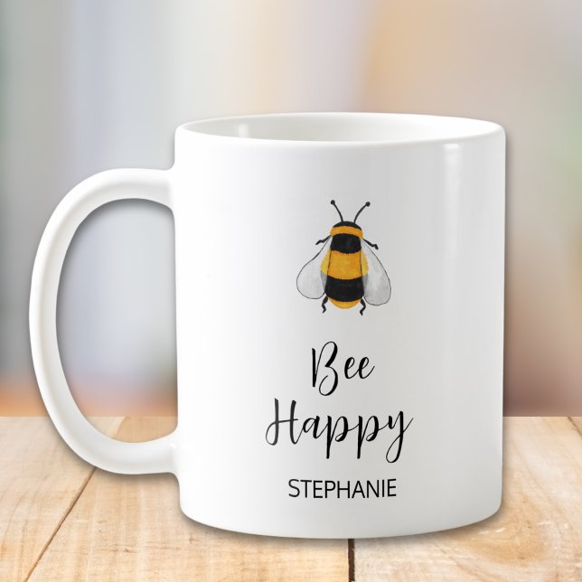 Mug Abeille personnalisée heureux (Créateur téléchargé)