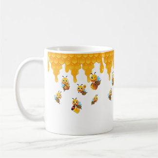 Mug Abeille récoltant du miel