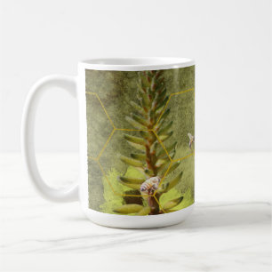 Mug Abeilles sur plante de Yucca en techniques mixtes