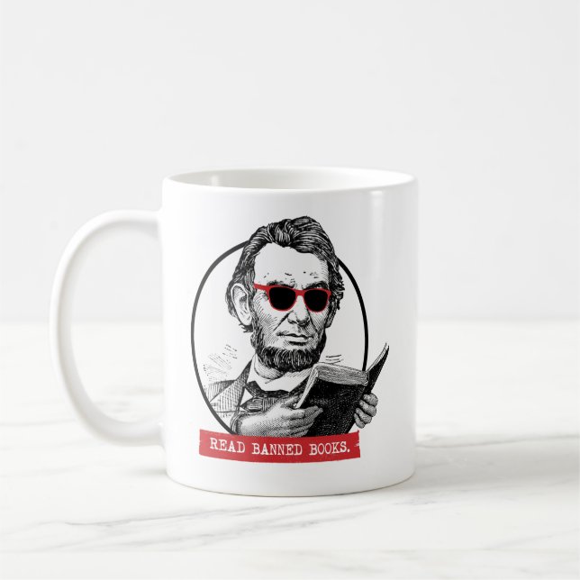 Mug Abraham Lincoln Lit Les Livres Interdits (Gauche)
