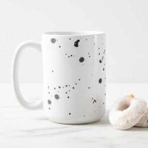 Mug Abstract Black Paint Splash & Splatter Pattern