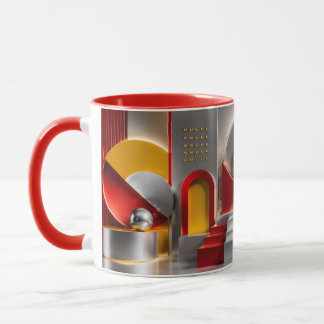 Mug Abstraction Géométrique Vibrante Sphères Métalliqu