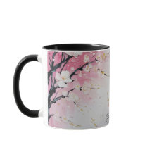 Abstrait d'art vibrant de fleurs de cerisier