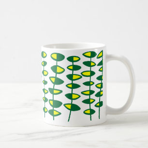 Mug Abstrait de la feuille de rechange - vert et jaune