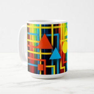 Mug Abstrait Géométrique Rétro Coloré