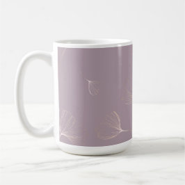 Mug Abstrait Ginkgo Biloba Rose Botanique Or