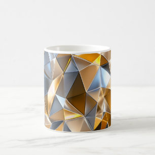 Mug Abstrait Métallique Moderne Or Argent Géométrique