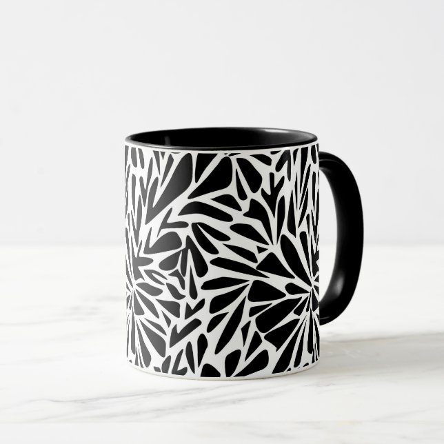 Mug Abstrait moderne continu monochrome sty (Devant droit)