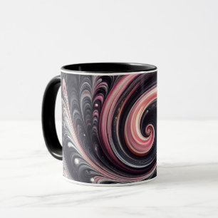 Mug Abstrait moderne de tournage rose, noir et blanc