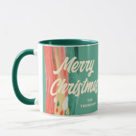 Mug Abstrait moderne Joyeux Noël Nom personnalisé